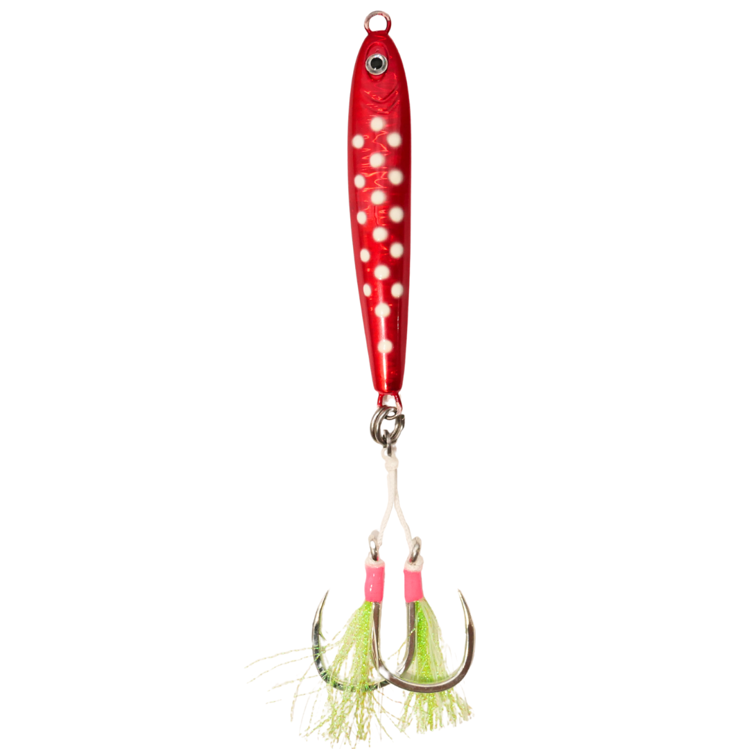 Moon Drop Tungsten Jig Red Glow Dots 250g image 0