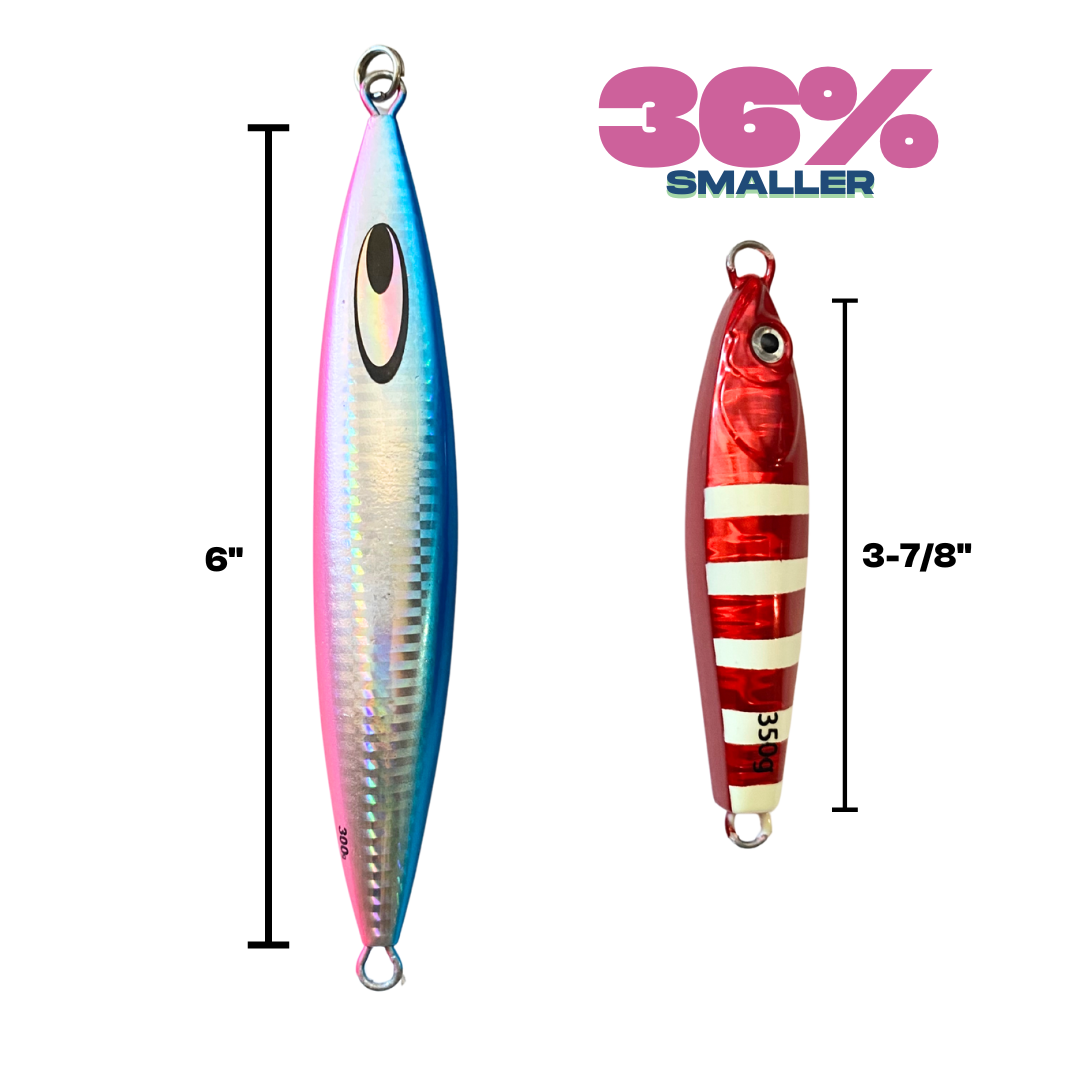 Tungsten Tiger Red Glow Stripes Tuna Jig 350g image 2