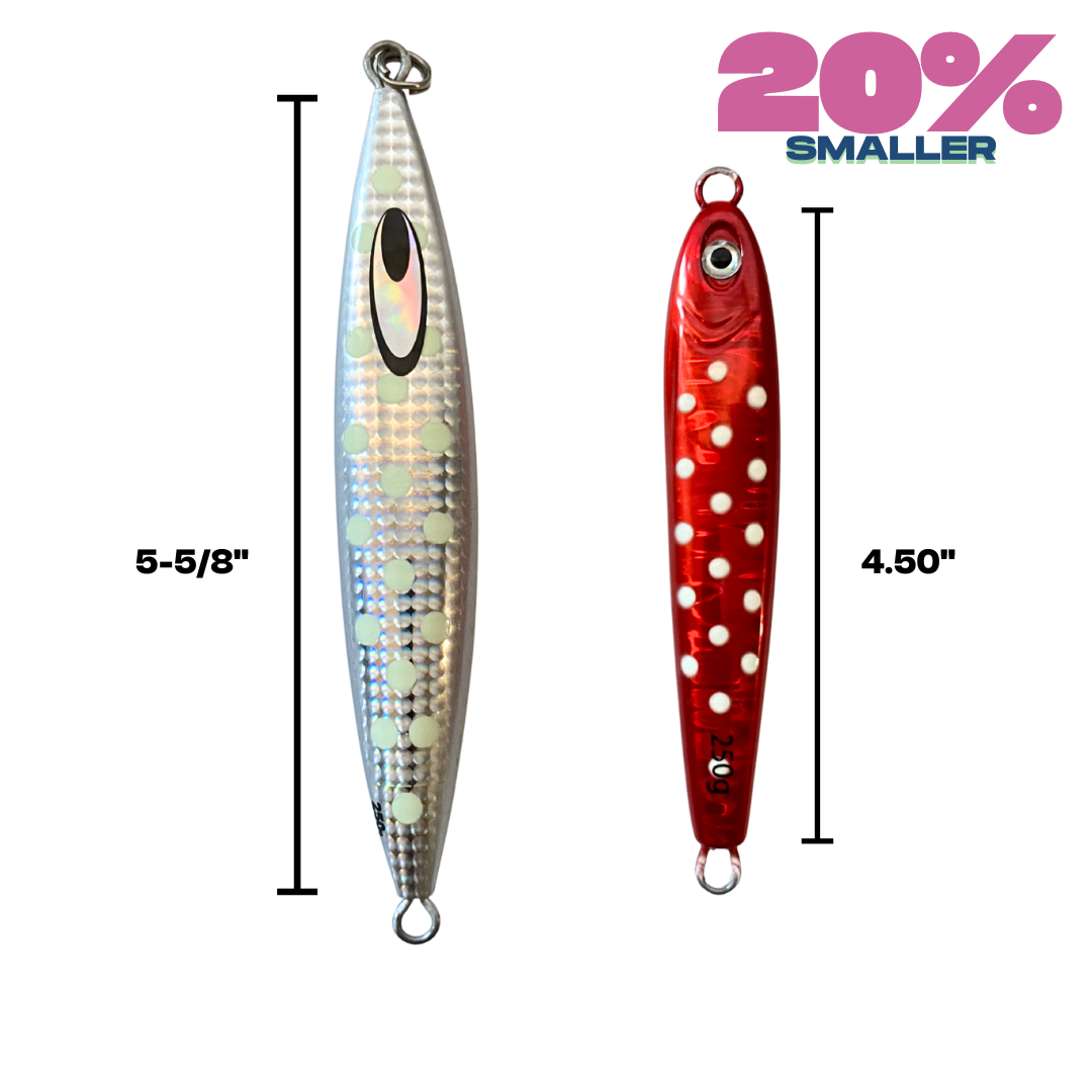 Moon Drop Tungsten Jig Red Glow Dots 250g image 4